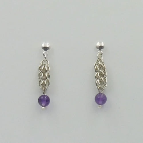 Click to view detail for DKC-1112 Earrings, sterling silver and amethyst $60